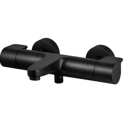 GoodHome Mitigeur de baignoire thermostatique noir Cavally