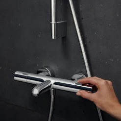 Robinet De Douche|Hansgrohe Mitigeur de baignoire thermostatique chromé Ecostat Life