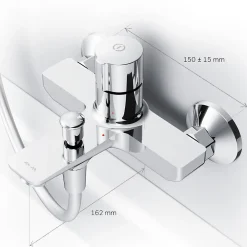 Am.Pm Europe Mitigeur de baignoire TouchReel, Robinet de baignoire, mitigeur salle de bain, Chromé, FXT10500 X-Joy AM.PM