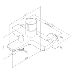 Am.Pm Europe Mitigeur de baignoire TouchReel, Robinet de baignoire, mitigeur salle de bain, Chromé, FXT10500 X-Joy AM.PM