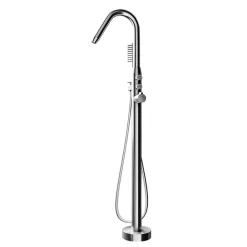 Robinet De Baignoire|Bernstein Mitigeur de bain sur pied, Robinet mélangeur design sur pied pour baignoire - NT7752 - Chrome