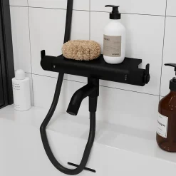 GoodHome Mitigeur de bain thermostatique, noir, Selenga
