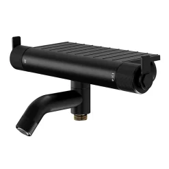 GoodHome Mitigeur de bain thermostatique, noir, Selenga