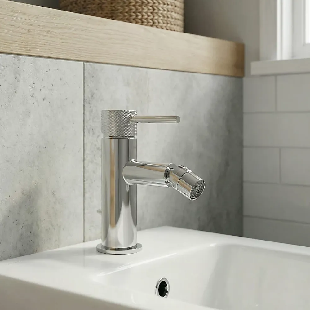 GoodHome Mitigeur de bidet monotrou avec mousseur orientable, chrome, Owens