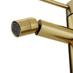 GoodHome Mitigeur de bidet monotrou avec mousseur orientable, doré, Owens