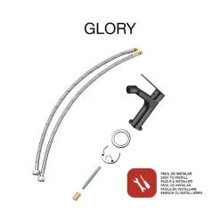 Robinet De Bidet|Poalgi Mitigeur de bidet SKY BATH noir cristal PVD série GLORY