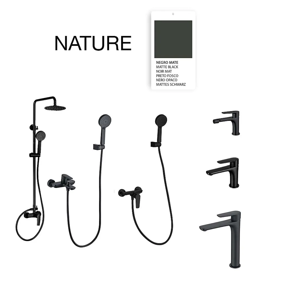 Poalgi Mitigeur de bidet SKY BATH noir mat série NATURE