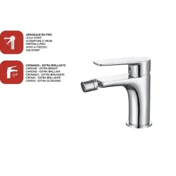 Robinet De Bidet|Poalgi Mitigeur de bidet SKY BATH chromé série NATURE