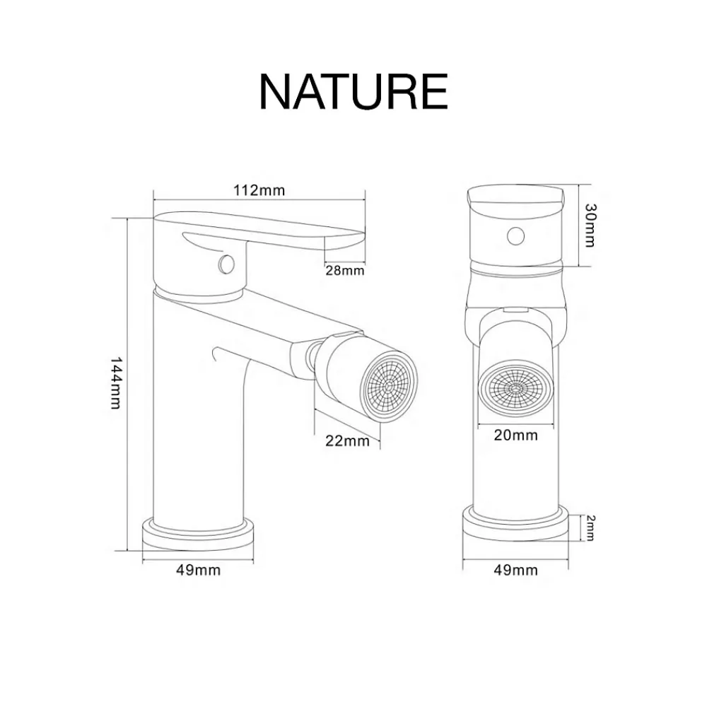 Robinet De Bidet|Poalgi Mitigeur de bidet SKY BATH chromé série NATURE