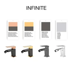 Poalgi Mitigeur de bidet SKY BATH noir cristal et or rose PVD série INFINITE