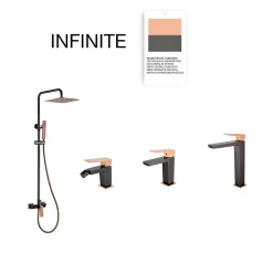 Poalgi Mitigeur de bidet SKY BATH noir cristal et or rose PVD série INFINITE