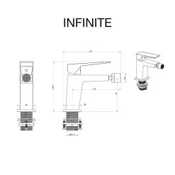 Poalgi Mitigeur de bidet SKY BATH chromé série INFINITE