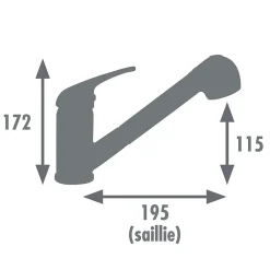 Robinet De Douche|M24 Mitigeur de cuisine - EDOUARD ROUSSEAU - BAGO - Chromé