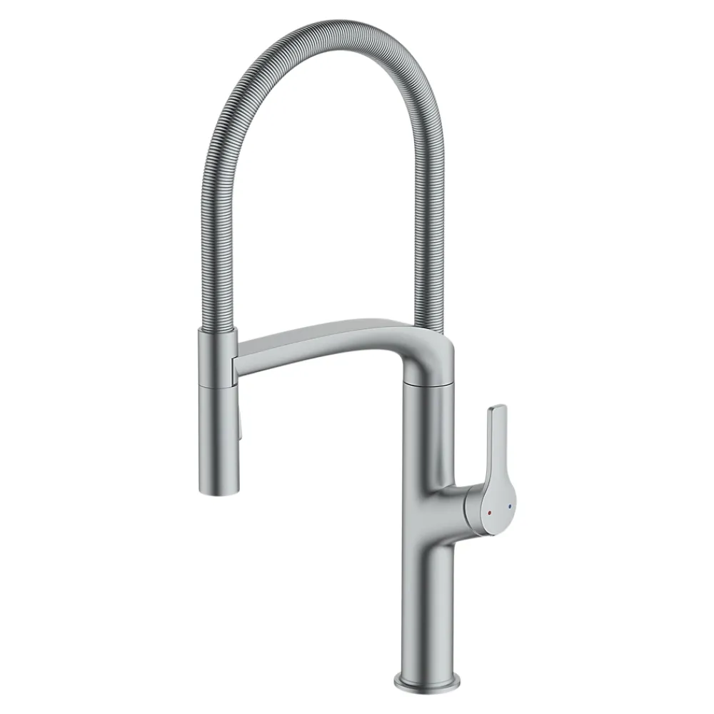 Evier Et Robinet De Buanderie|GoodHome Mitigeur de cuisine avec douchette effet inox Arbane