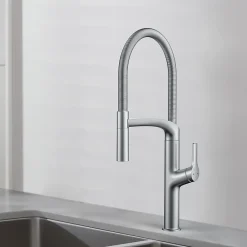 Evier Et Robinet De Buanderie|GoodHome Mitigeur de cuisine avec douchette effet inox Arbane