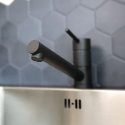 Evier Et Robinet De Buanderie|Essebagno Mitigeur de cuisine avec douchette noir Tubic