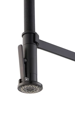 GoodHome Mitigeur de cuisine avec douchette noir mat Kamut