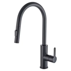 GoodHome Mitigeur de cuisine avec douchette noir Zanthe