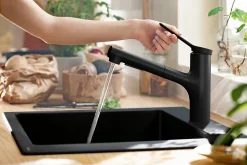 Hansgrohe Mitigeur de cuisine avec douchette noir mat Zesis M33 H. 219mm