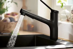 Hansgrohe Mitigeur de cuisine avec douchette noir mat Zesis M33 H. 219mm
