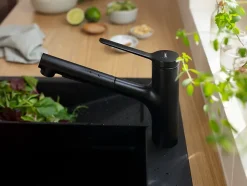 Hansgrohe Mitigeur de cuisine avec douchette noir mat Zesis M33 H. 219mm