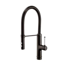 GoodHome Mitigeur de cuisine avec douchette noir Gevuina