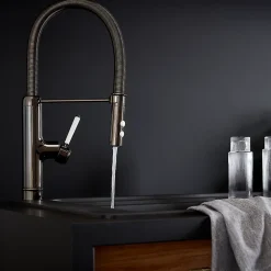 GoodHome Mitigeur de cuisine avec douchette noir Gevuina