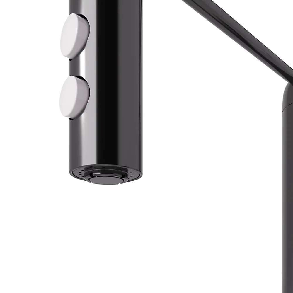 GoodHome Mitigeur de cuisine avec douchette noir Gevuina
