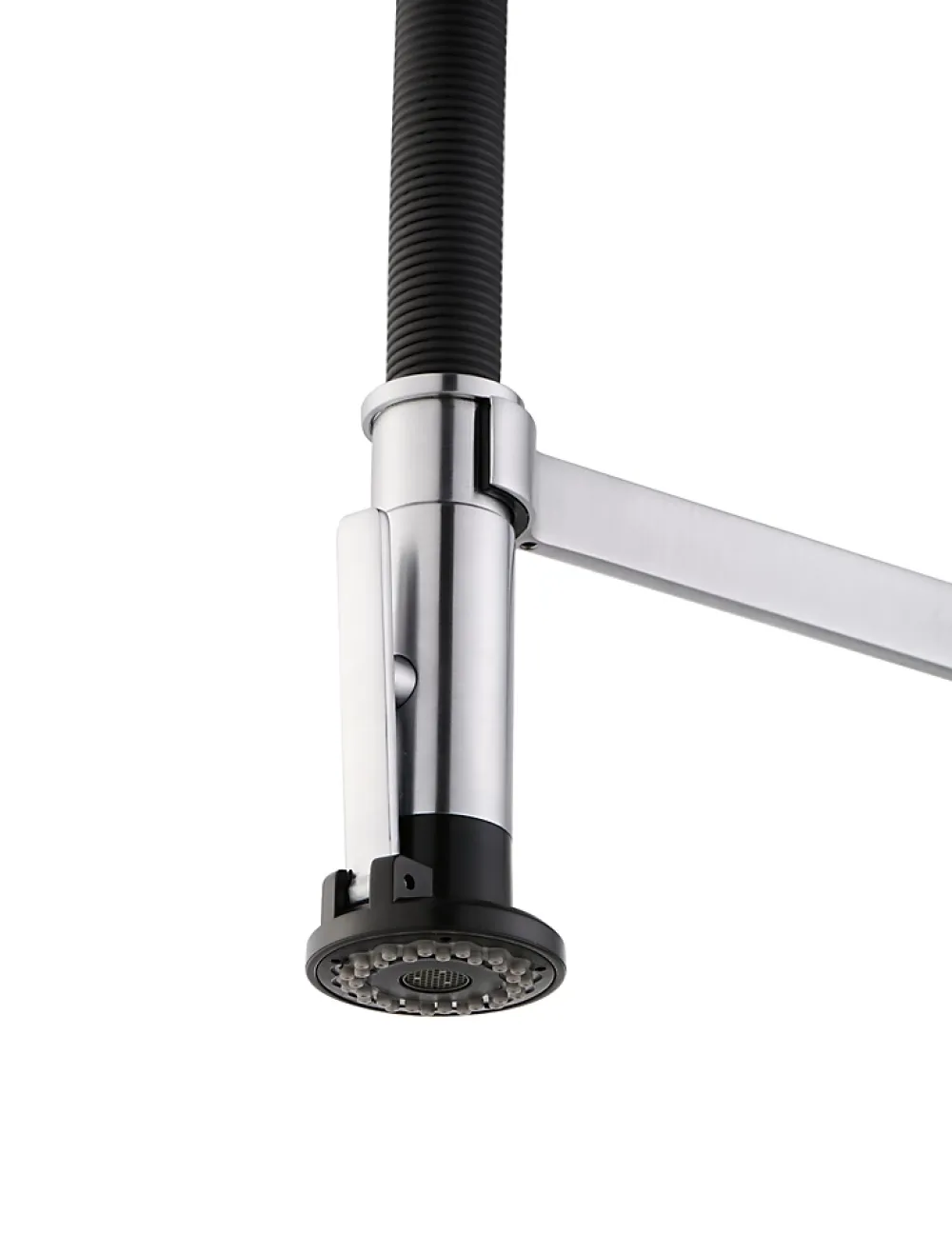 GoodHome Mitigeur de cuisine avec douchette argent et noir Kamut