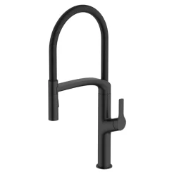 Evier Et Robinet De Buanderie|GoodHome Mitigeur de cuisine avec douchette noir Arbane