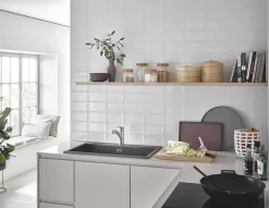 Grohe Mitigeur de cuisine bec bas avec douchette Start nickel
