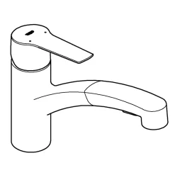 Grohe Mitigeur de cuisine bec bas avec douchette Start nickel