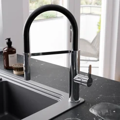 GoodHome Mitigeur de cuisine chromé avec douchette Zatar