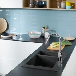 Hansgrohe Mitigeur de cuisine chromé avec douchette Cento XL