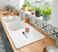 GoodHome Mitigeur de cuisine chromé avec douchette Zanthe