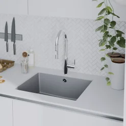 GoodHome Mitigeur de cuisine chromé avec douchette Zanthe