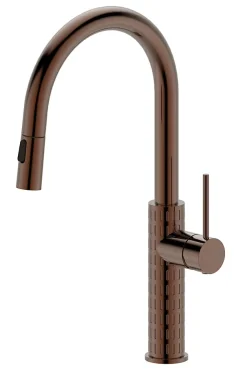 Essebagno Mitigeur de cuisine cuivré avec douchette Architek