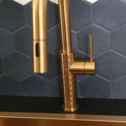 Essebagno Mitigeur de cuisine cuivré avec douchette Architek