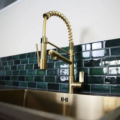 Essebagno Mitigeur de cuisine doré avec douchette Hotto