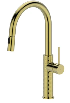 Evier Et Robinet De Buanderie|Essebagno Mitigeur de cuisine doré avec douchette Architek