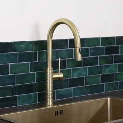 Evier Et Robinet De Buanderie|Essebagno Mitigeur de cuisine doré avec douchette Architek