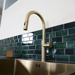Evier Et Robinet De Buanderie|Essebagno Mitigeur de cuisine doré avec douchette Architek