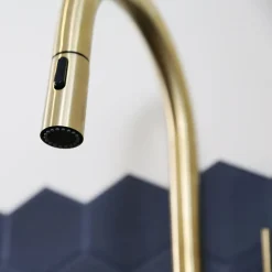 Evier Et Robinet De Buanderie|Essebagno Mitigeur de cuisine doré avec douchette Architek