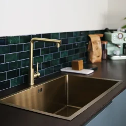 Evier Et Robinet De Buanderie|Essebagno Mitigeur de cuisine doré Pure II