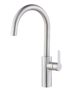 GoodHome Mitigeur de cuisine effet inox brossé Zanthe
