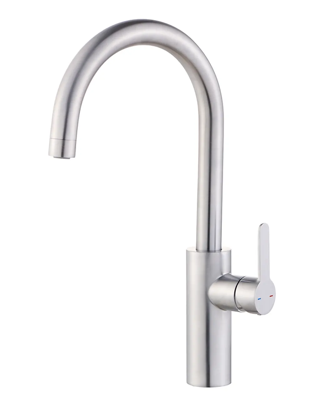 GoodHome Mitigeur de cuisine effet inox brossé Zanthe
