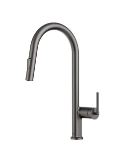 Essebagno Mitigeur de cuisine gun métal avec douchette Iconic