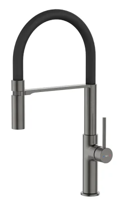 Evier Et Robinet De Buanderie|Essebagno Mitigeur de cuisine gun métal avec douchette Magnet