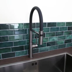 Evier Et Robinet De Buanderie|Essebagno Mitigeur de cuisine gun métal avec douchette Magnet