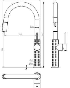 Evier Et Robinet De Buanderie|Essebagno Mitigeur de cuisine gun métal avec douchette Architek